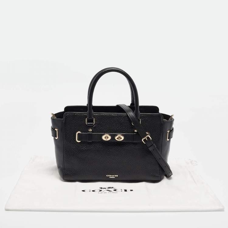 Pre Owned Coach Black Leather Blake Carryall 25 Tote