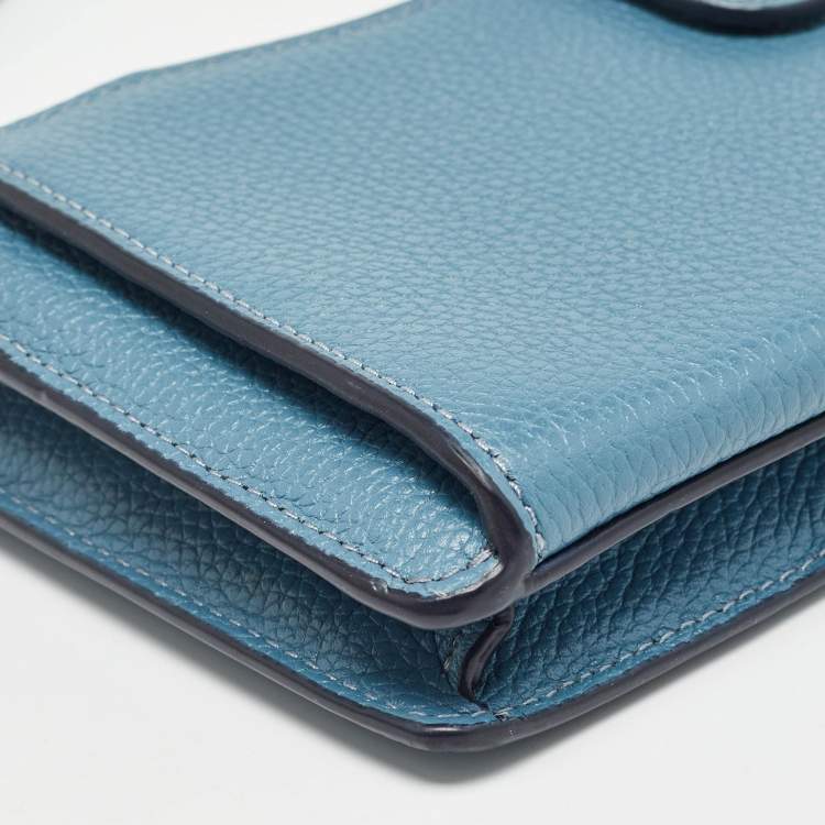 Pre Owned Coach Blue Leather Noa Pop Up Crossbody Bag