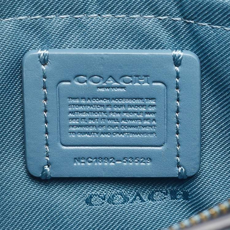 Pre Owned Coach Blue Leather Noa Pop Up Crossbody Bag