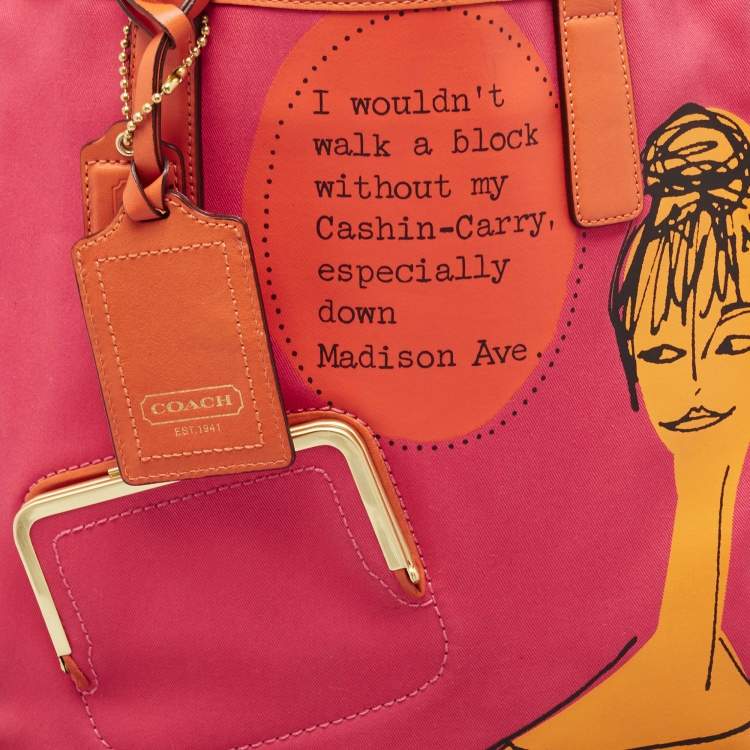 مملوكة مسبقًا Coach Pink/Orange Canvas and Leather Bonnie Cashin Tote