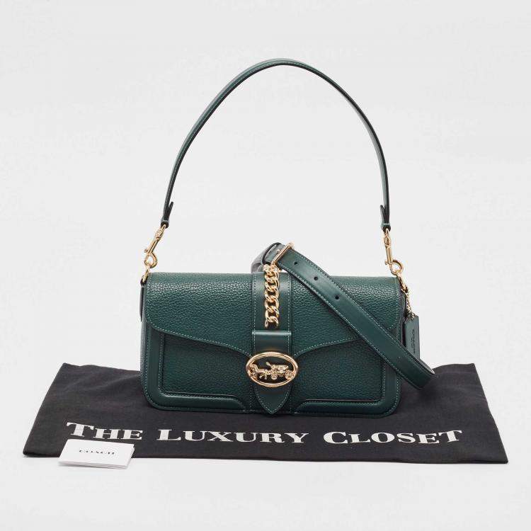 Pre Owned Coach Green Leather Georgie Shoulder Bag