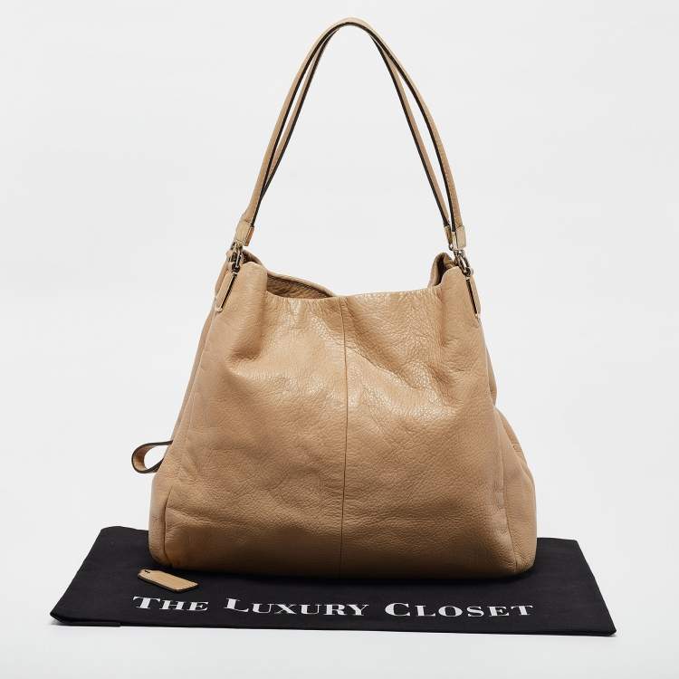 Pre Owned Coach Beige Leather Phoebe Madison Shoulder Bag