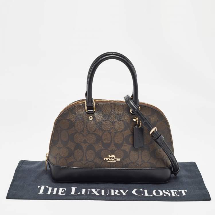 مملوكة مسبقًا Coach Brown Signature Coated Canvas and Leather Sierra Satchel