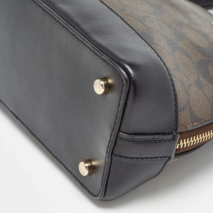 مملوكة مسبقًا Coach Brown Signature Coated Canvas and Leather Sierra Satchel