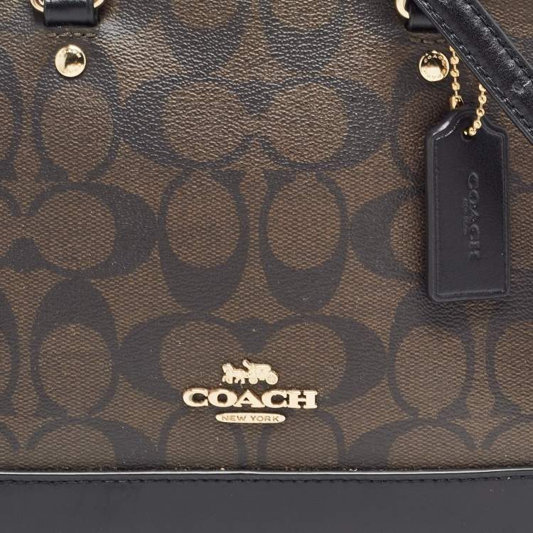 مملوكة مسبقًا Coach Brown Signature Coated Canvas and Leather Sierra Satchel