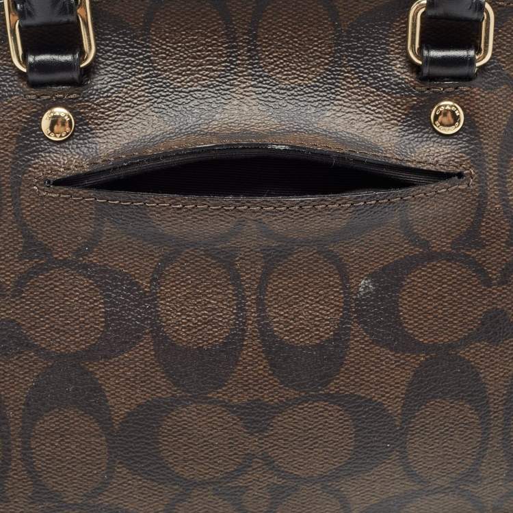 مملوكة مسبقًا Coach Brown Signature Coated Canvas and Leather Sierra Satchel