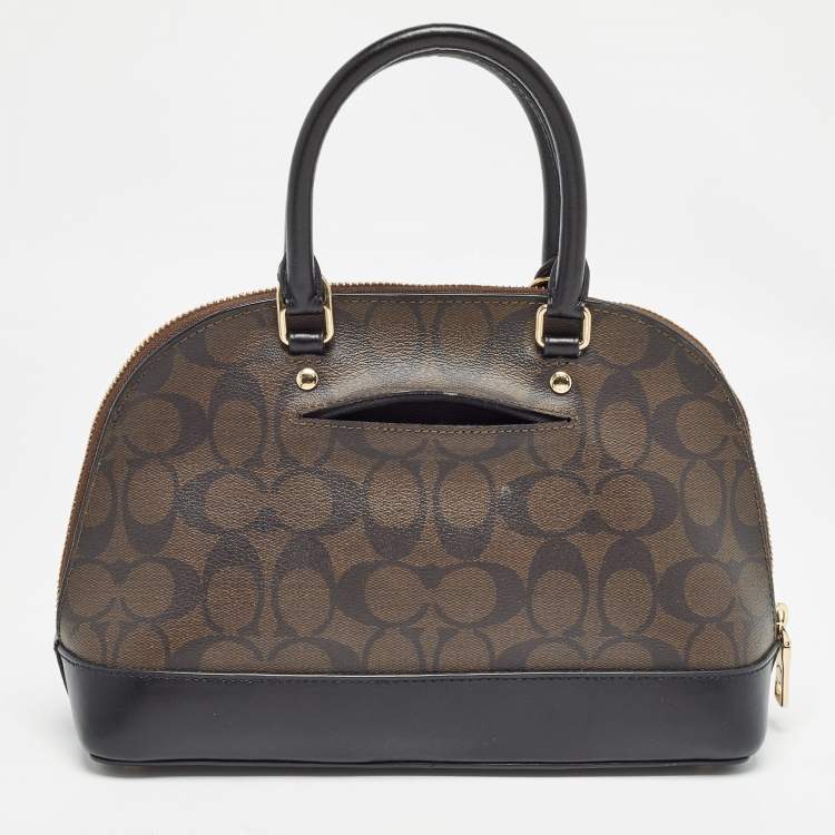 مملوكة مسبقًا Coach Brown Signature Coated Canvas and Leather Sierra Satchel