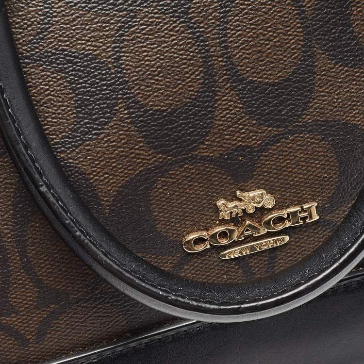 مملوكة مسبقًا Coach Brown Signature Coated Canvas and Leather Sierra Satchel