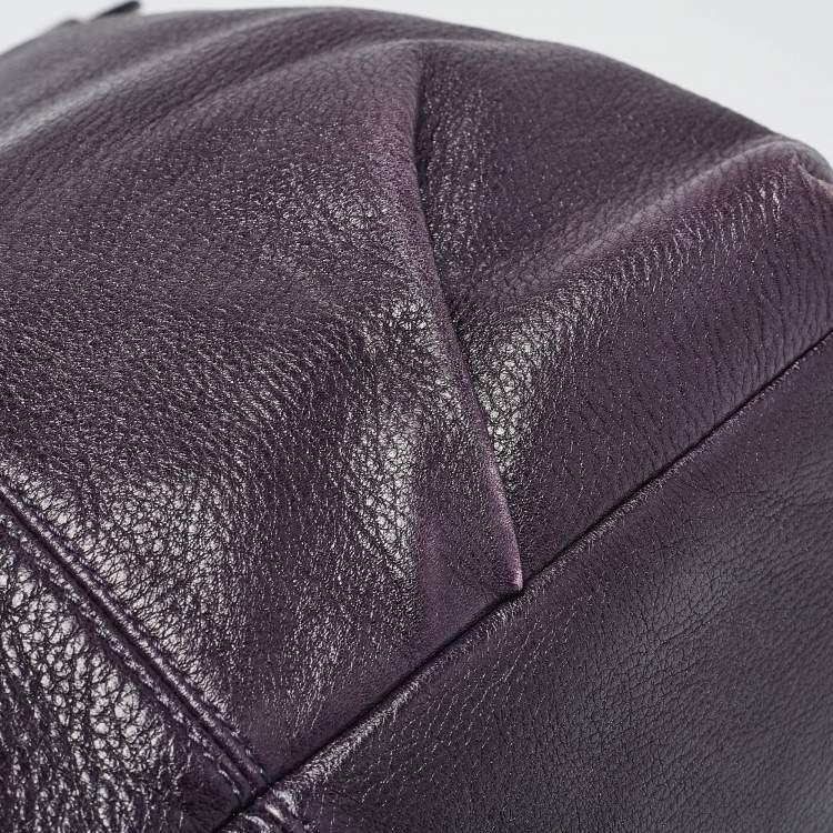 Pre Owned Coach Purple Leather Large Brooke Hobo