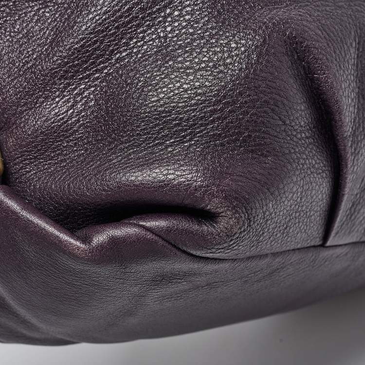 Pre Owned Coach Purple Leather Large Brooke Hobo
