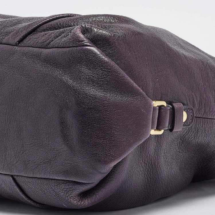 Pre Owned Coach Purple Leather Large Brooke Hobo