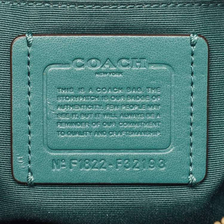 Pre Owned Coach Green/Brown Signature Coated Canvas and Leather Mini Bennett Satchel