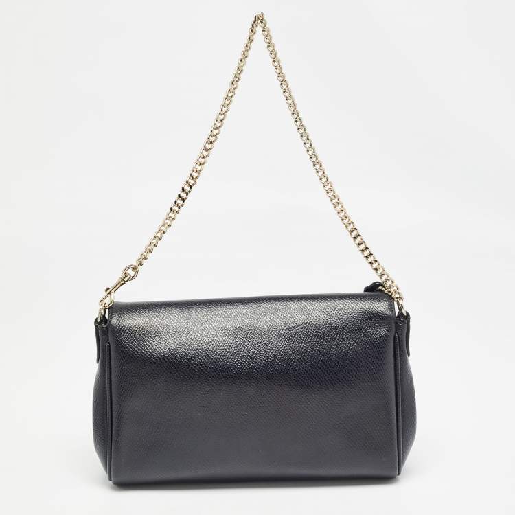 Pre Owned Coach Black Leather Crosstown Turnlock Crossbody Bag