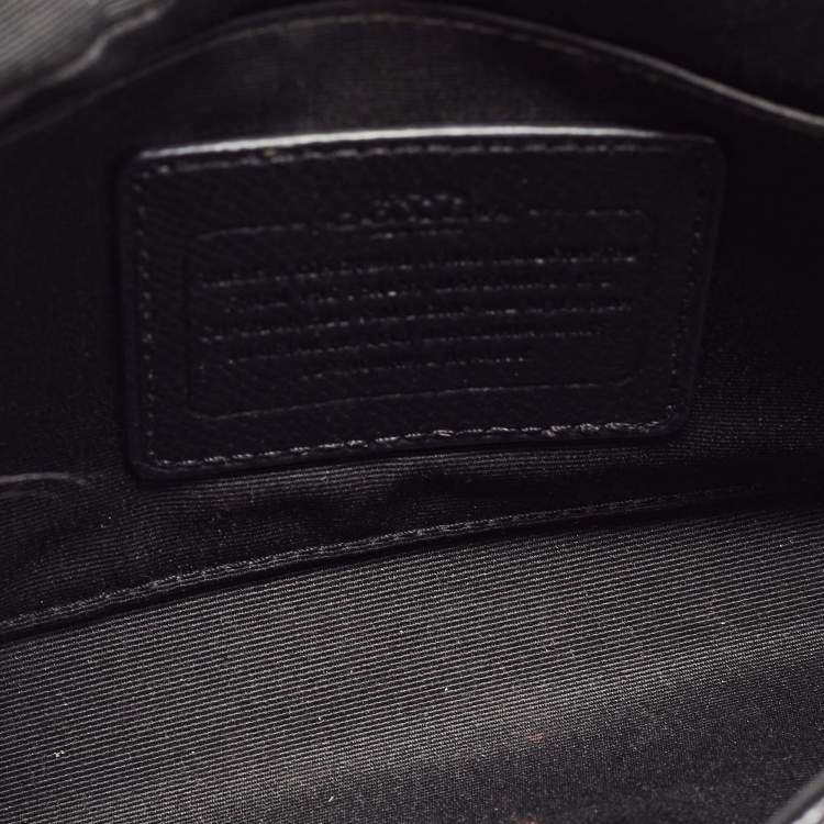 Pre Owned Coach Black Leather Crosstown Turnlock Crossbody Bag