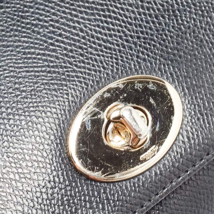Pre Owned Coach Black Leather Crosstown Turnlock Crossbody Bag