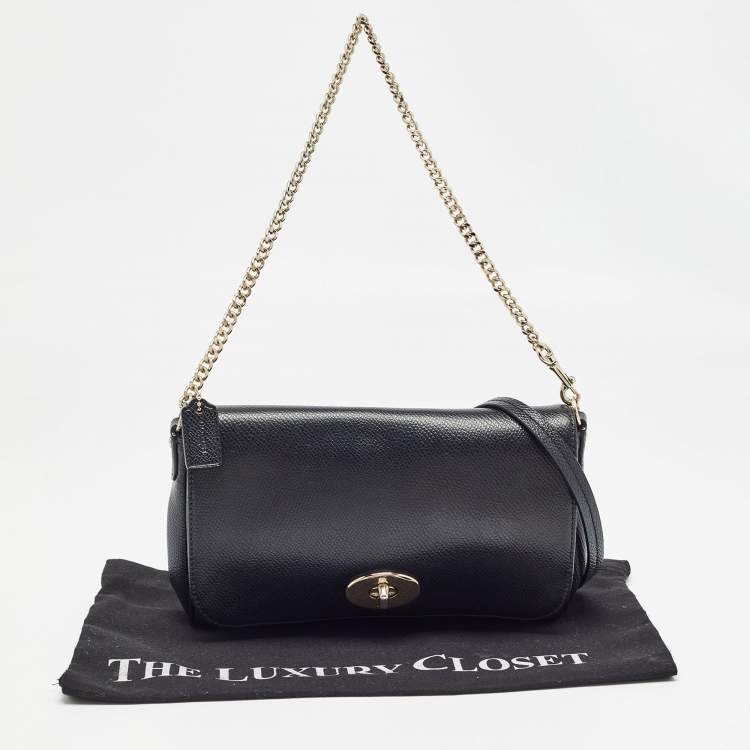 Pre Owned Coach Black Leather Crosstown Turnlock Crossbody Bag