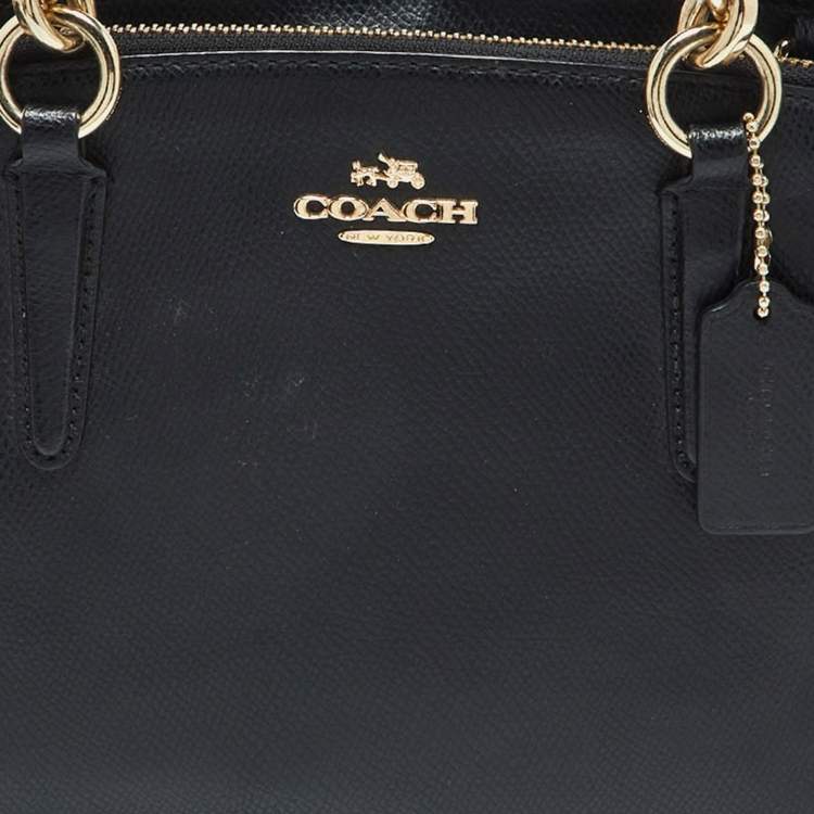 Pre Owned Coach Black Leather Mini Christie Carryall Satchel