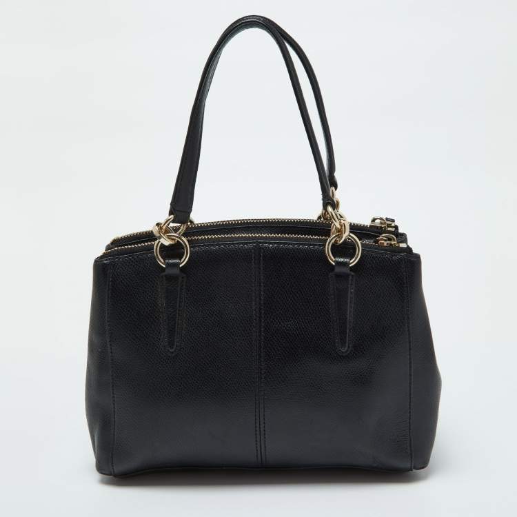 Pre Owned Coach Black Leather Mini Christie Carryall Satchel
