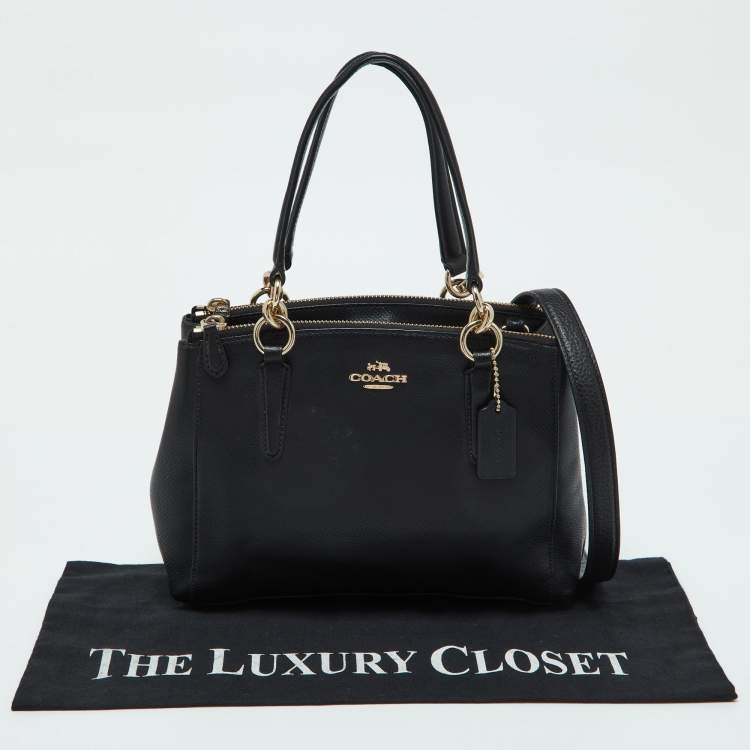 Pre Owned Coach Black Leather Mini Christie Carryall Satchel
