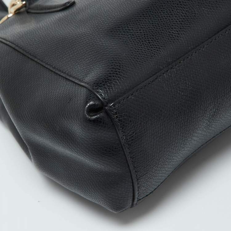 Pre Owned Coach Black Leather Mini Christie Carryall Satchel
