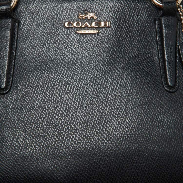 Pre Owned Coach Black Leather Mini Christie Carryall Satchel