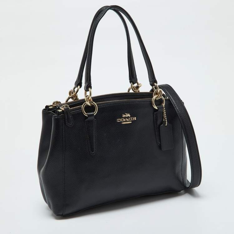 Pre Owned Coach Black Leather Mini Christie Carryall Satchel
