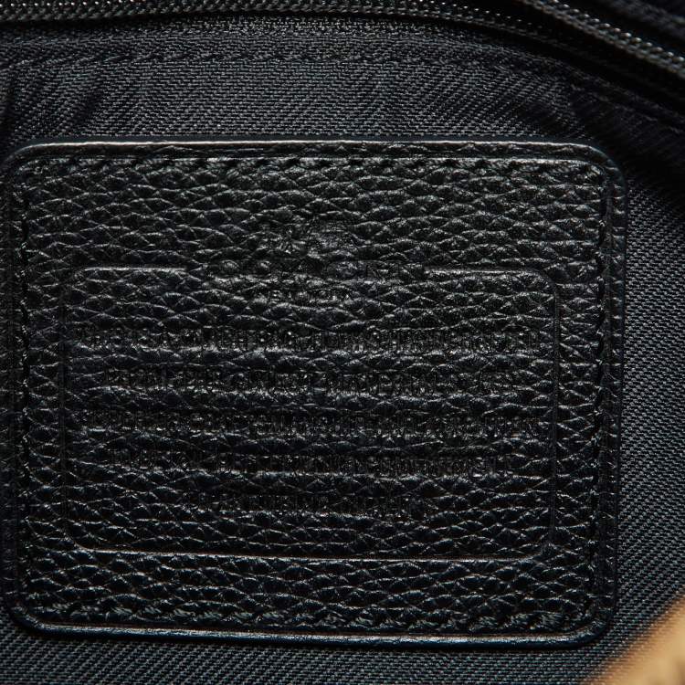 Pre Owned Coach Black Leather Embossed Horse and Carriage Bag