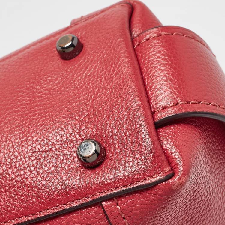 Pre Owned Coach Red Leather Edie 31 Shoulder Bag
