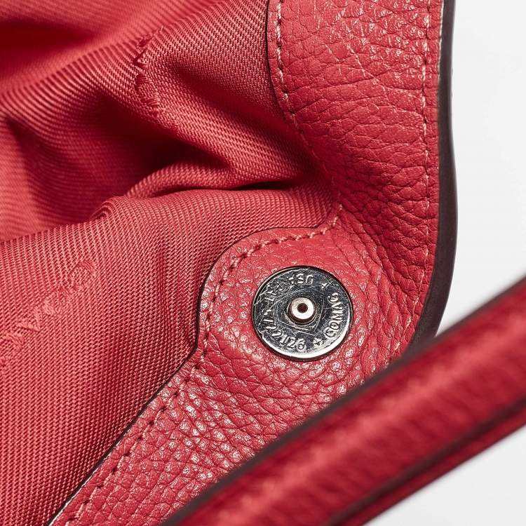 Pre Owned Coach Red Leather Edie 31 Shoulder Bag