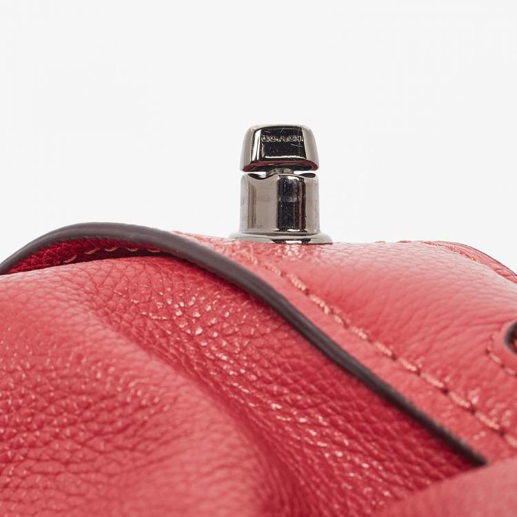 Pre Owned Coach Red Leather Edie 31 Shoulder Bag