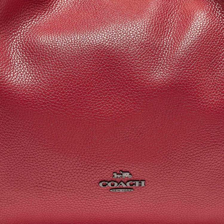 Pre Owned Coach Red Leather Edie 31 Shoulder Bag