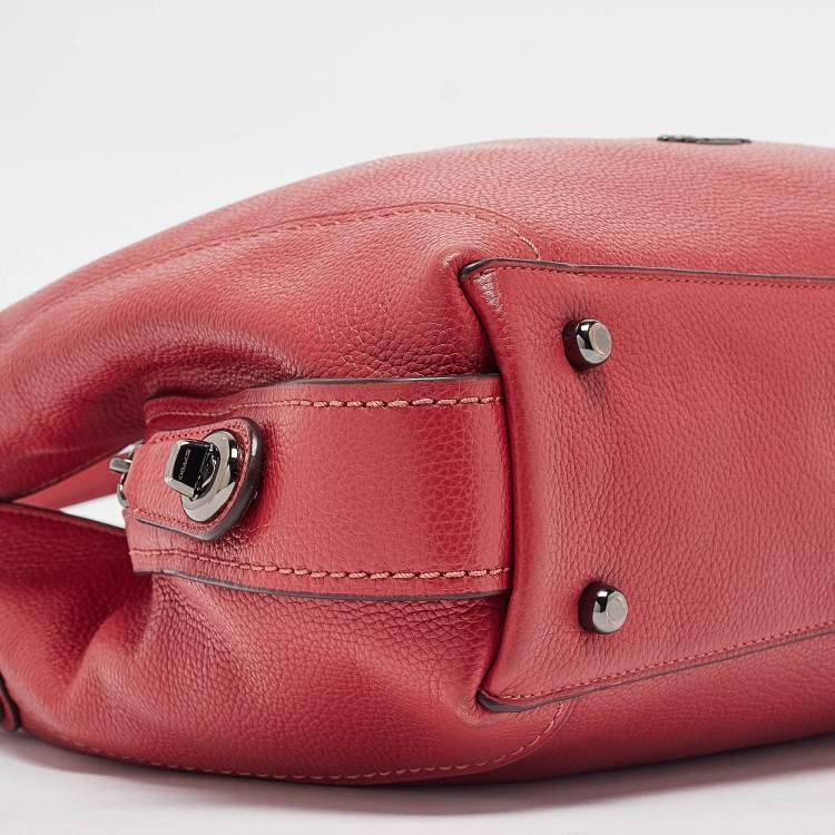 Pre Owned Coach Red Leather Edie 31 Shoulder Bag