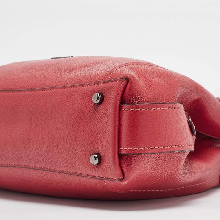 Pre Owned Coach Red Leather Edie 31 Shoulder Bag