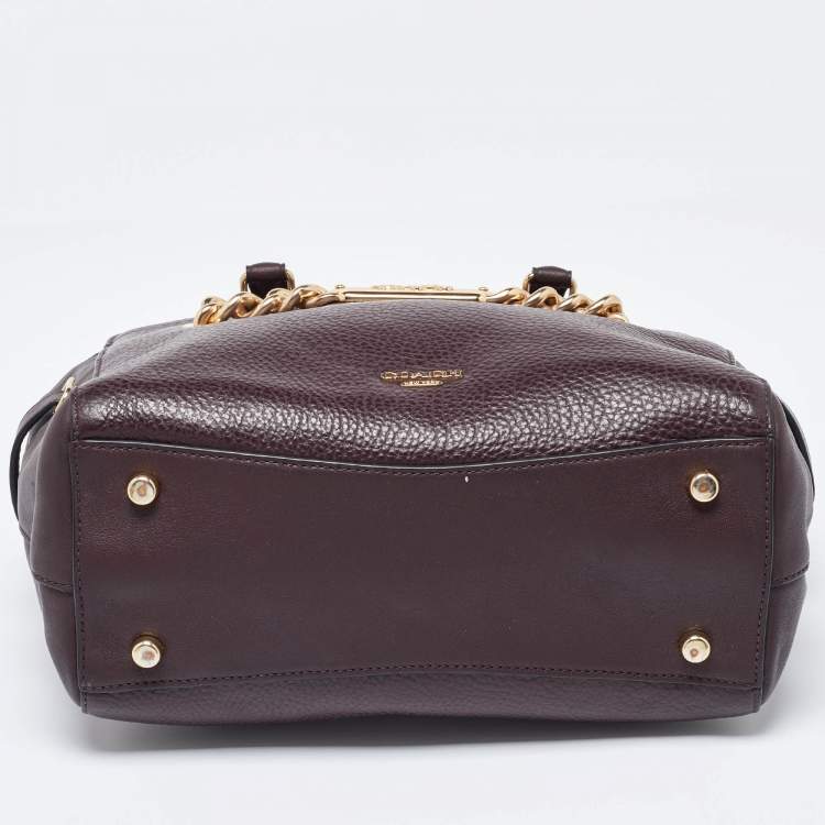 Pre Owned Coach Burgundy Leather Swagger Blake Carryall 25 Tote
