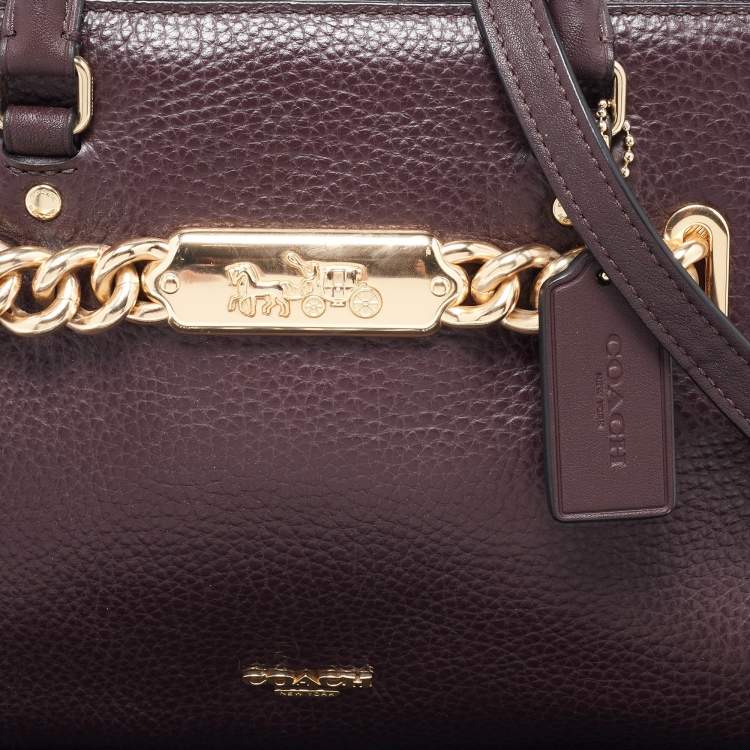 Pre Owned Coach Burgundy Leather Swagger Blake Carryall 25 Tote
