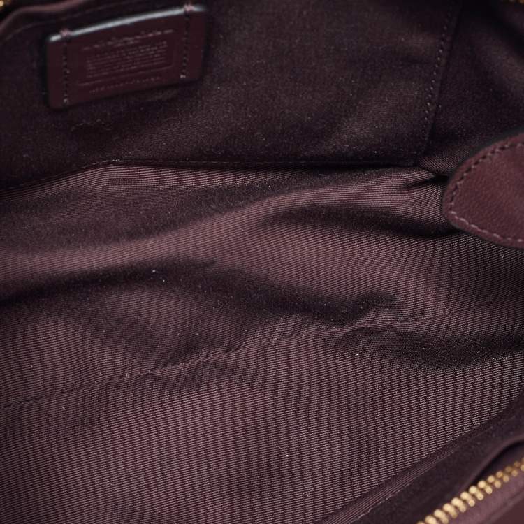 Pre Owned Coach Burgundy Leather Swagger Blake Carryall 25 Tote