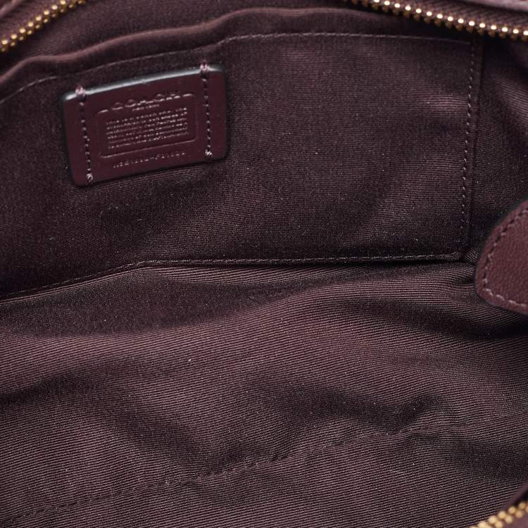 Pre Owned Coach Burgundy Leather Swagger Blake Carryall 25 Tote