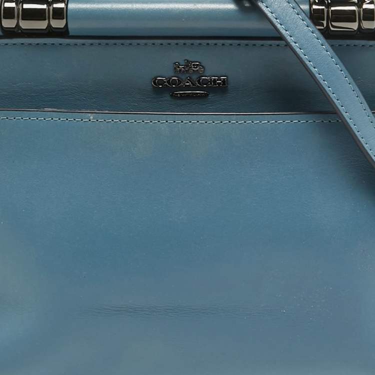 Pre Owned Coach Blue Leather Selena Grace Tote