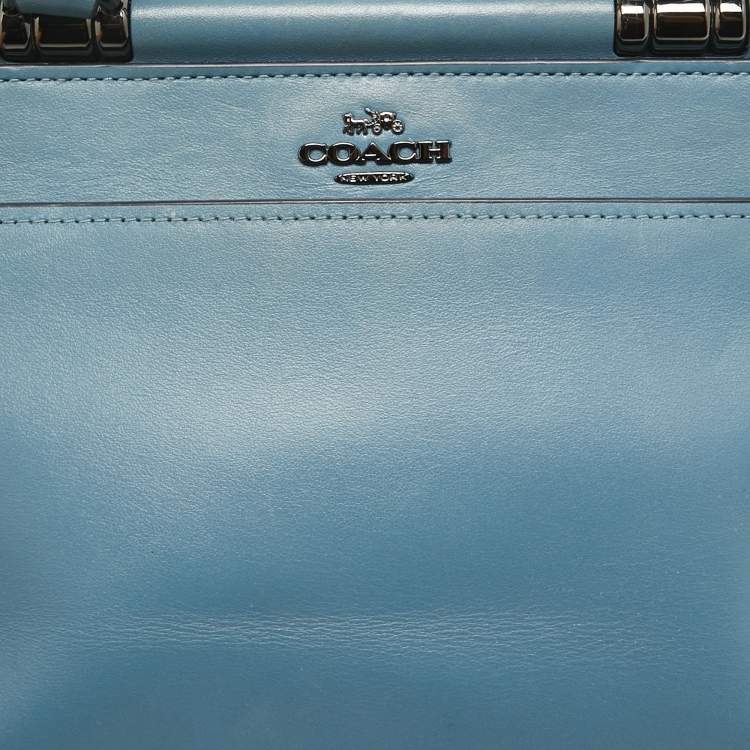 Pre Owned Coach Blue Leather Selena Grace Tote