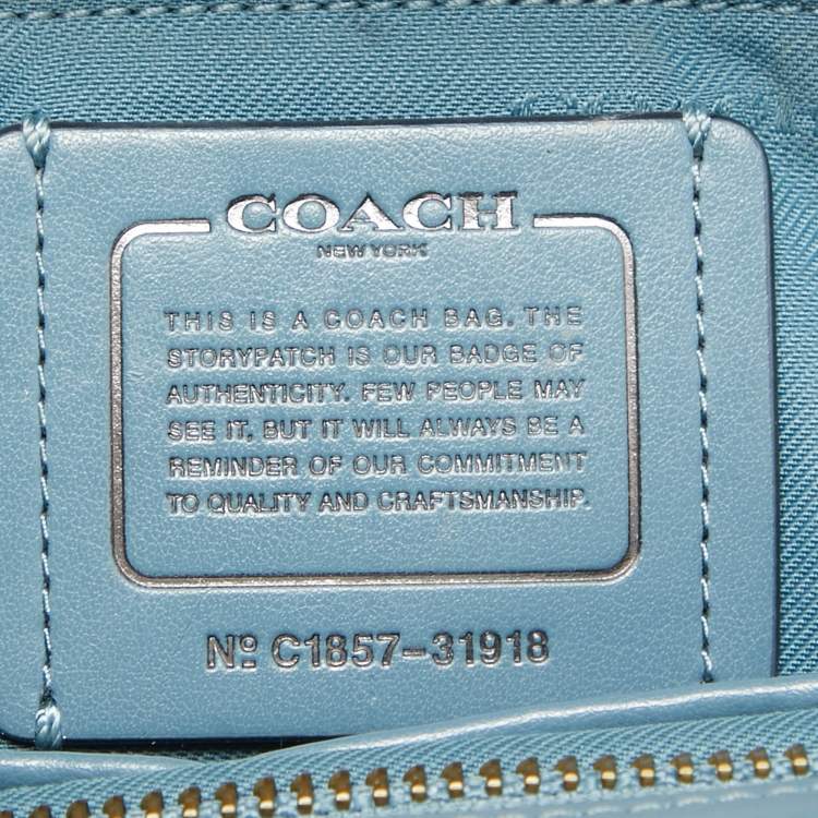 Pre Owned Coach Blue Leather Selena Grace Tote