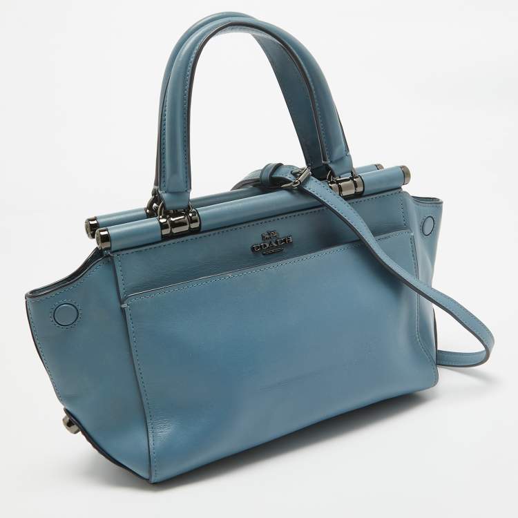 Pre Owned Coach Blue Leather Selena Grace Tote