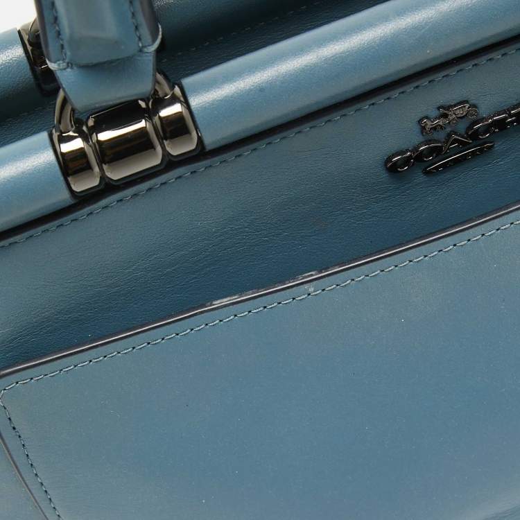 Pre Owned Coach Blue Leather Selena Grace Tote