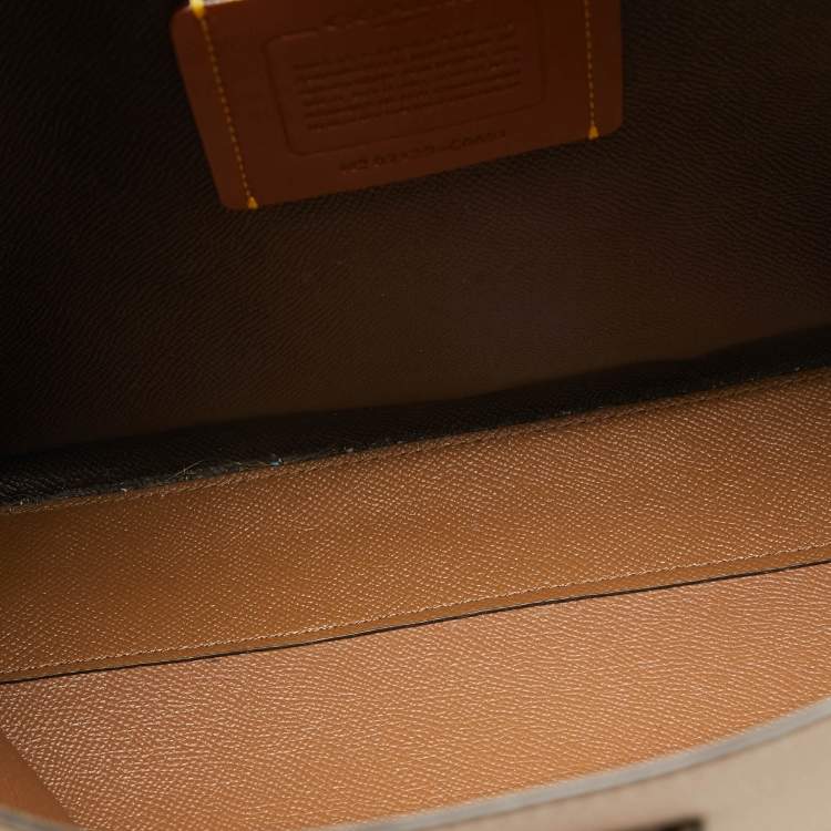 Pre Owned Coach Beige/Grey Leather Willow Tote