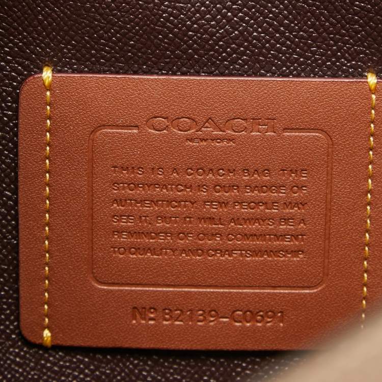 Pre Owned Coach Beige/Grey Leather Willow Tote