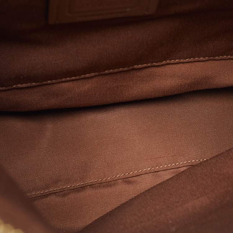 Pre Owned Coach Brown/Beige Signature Coated Canvas Abby Duffle Shoulder Bag
