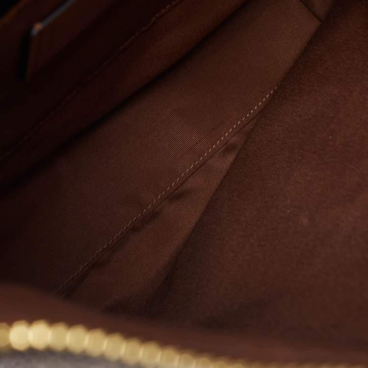 Pre Owned Coach Brown/Beige Signature Coated Canvas Abby Duffle Shoulder Bag