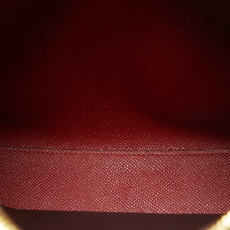 Pre Owned Coach Brown/Red Signature Coated Canvas and Leather Mollie Bucket Bag