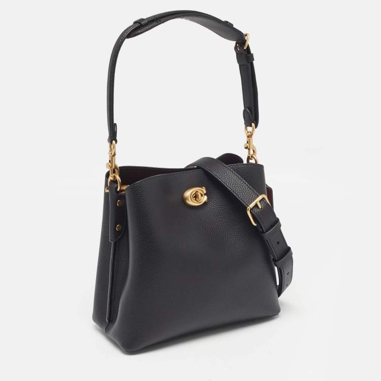 Pre Owned Coach Black Leather Willow Bucket Bag