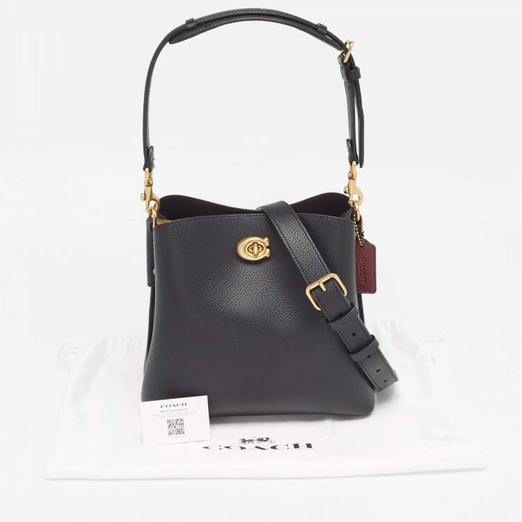 Pre Owned Coach Black Leather Willow Bucket Bag