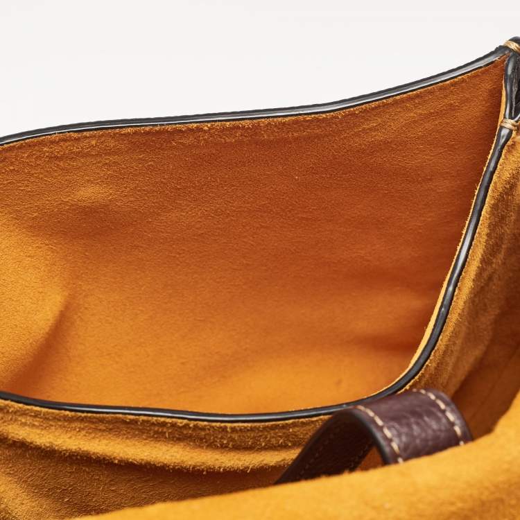 Pre Owned Coach Dark Brown Leather Whiplash Saddle Bag